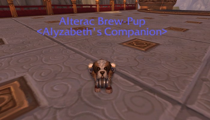 My mage has now adopted a new puppy for the holidays. Comes with unlimited supply of brandy. And he drools! XD